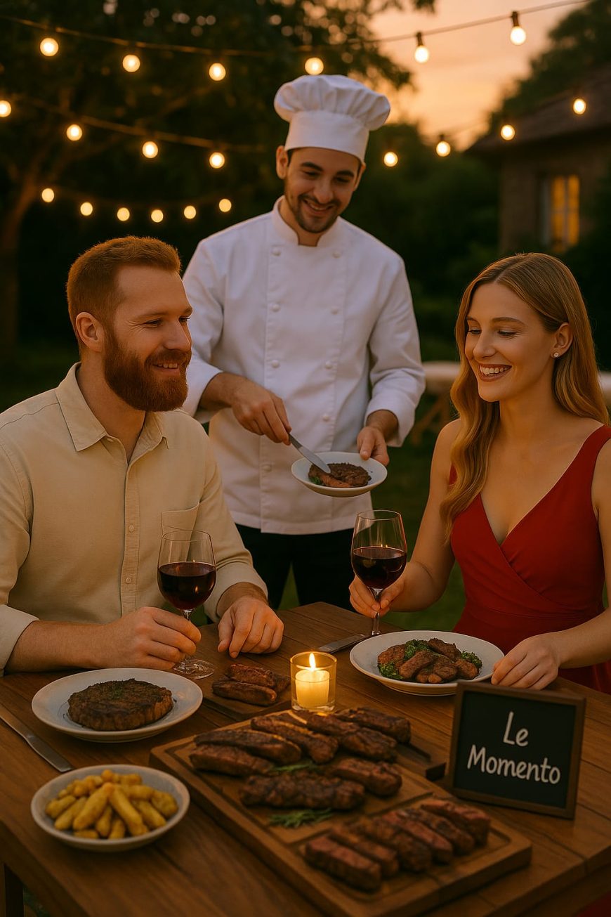 RELAXO ROSSO – חבילת עיסוי זוגי וארוחת שף בשרית עם יין אדום, נתחי בשר איכותיים ואווירה חמימה | Le Momento